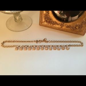 J. Crew tan and diamond necklace